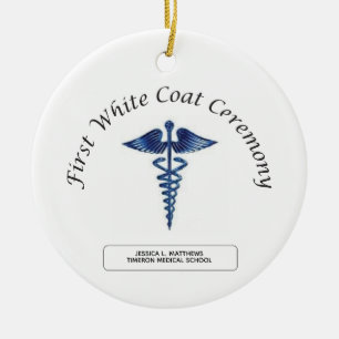 Zeremonie für die Pflege des ersten weißen Coats Keramik Ornament