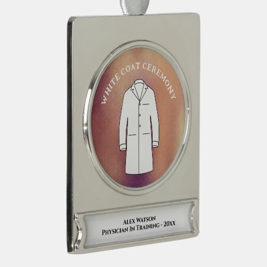 Zeremonie für die White Coat Rosegold Banner-Ornament Silber (Rechts)