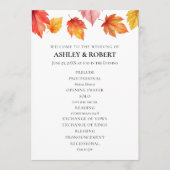 Zeremonie für Herbstausbrüche bei der Hochzeit im  Programm (Vorderseite)