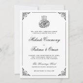 Zeremonie für islamische Muslime in Schwarz-Weiß-R Einladung (Vorderseite)