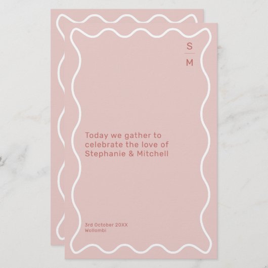 Zeremonie für Rosa und Weiße Grenze (Vorne/Hinten)