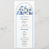 Zeremonie für Santorini-Hochzeiten - Details Griec Programm (Vorderseite)