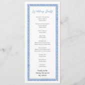 Zeremonie für Santorini-Hochzeiten - Details Griec Programm (Rückseite)