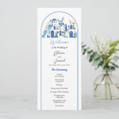 Zeremonie für Santorini-Hochzeiten - Details Griec Programm (Stehend Vorderseite)