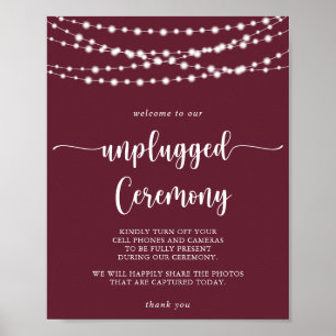 Zeremonie für String Lights Burgundy ohne Plug Poster