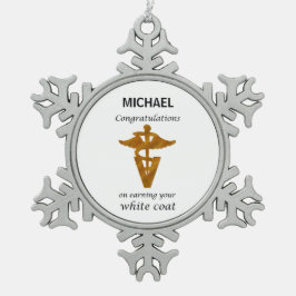 Zeremonie für Veterinärmilch Schneeflocken Zinn-Ornament