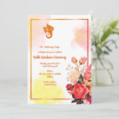 Zeremonie Haldi Kumkum Einladung (Stehend Vorderseite)
