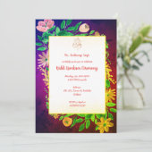 Zeremonie Haldi Kumkum Einladung (Stehend Vorderseite)