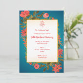 Zeremonie Haldi Kumkum Einladung (Stehend Vorderseite)