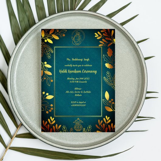 Zeremonie Haldi Kumkum Einladung
