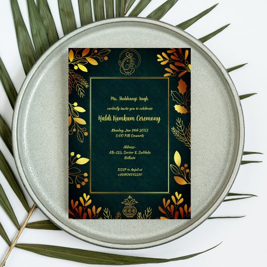 Zeremonie Haldi Kumkum Einladung