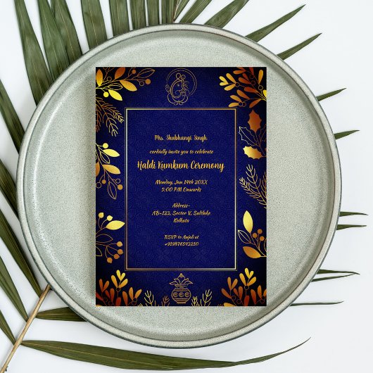 Zeremonie Haldi Kumkum Einladung