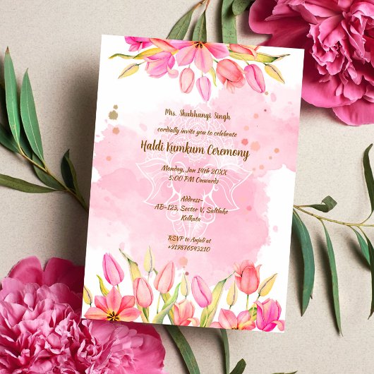 Zeremonie Haldi Kumkum Einladung