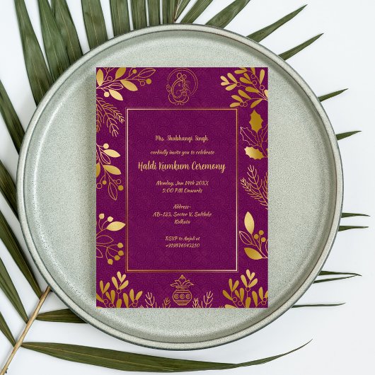 Zeremonie Haldi Kumkum Einladung