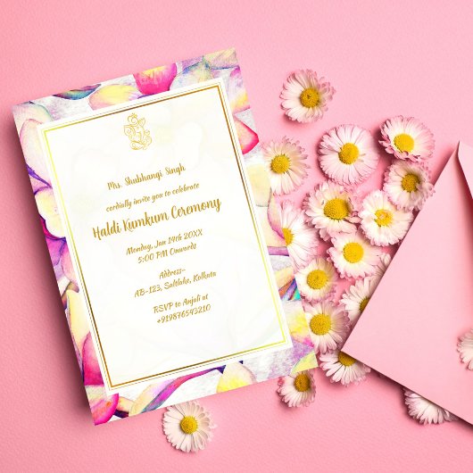 Zeremonie Haldi Kumkum Einladung
