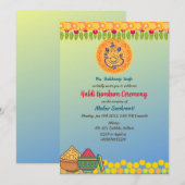 Zeremonie Haldi Kumkum Einladung (Vorne/Hinten)