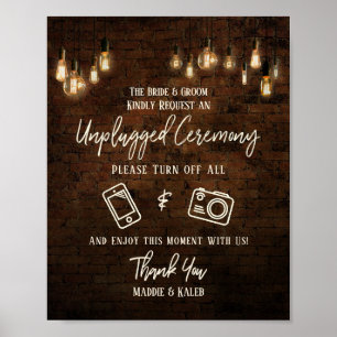 Zeremonie "Industrial Brick Edison Lights Unplugge Poster
