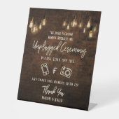 Zeremonie "Industrial Brick Edison Lights Unplugge Sockelschild (Vorderseite)