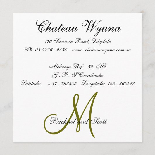 Zeremonie-Karte #2 Programm (Rückseite)