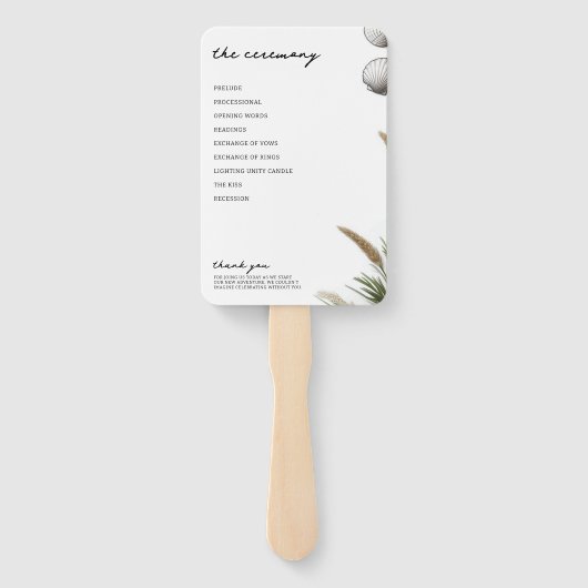 Zeremonie-Programm für Beach Vibe Fächer (Rückseite)