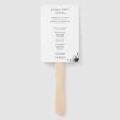 Zeremonie Programm Schwarz-weiße Blumenhochzeit Fächer (Rückseite)