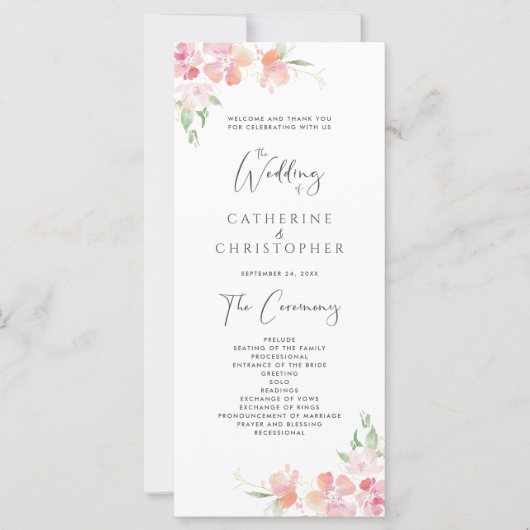 Zeremonie | Rosa und Korallenfloral (Vorderseite)