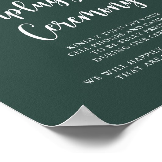 Zeremonie "String Lights Green Unplugged" Poster (Ecke)