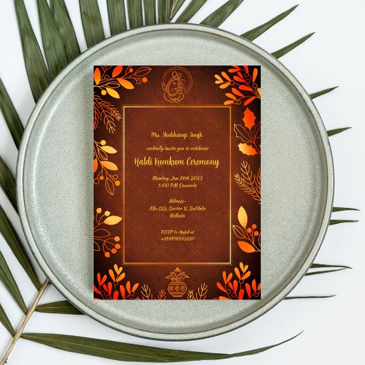 Zeremonie von Haldi Kumkum Einladung
