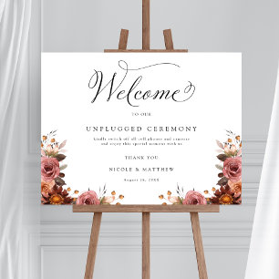 Zeremonie-Zeichen Burgundy und Pink unplugged Poster