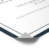 Zeremonie-Zeichen | Nautische Marine & White Poster (Ecke)