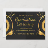 Zeremonie zum Abschluss von Schwarz und Gold Einladung (Vorderseite)
