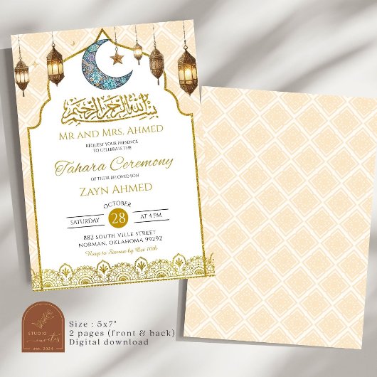 Zeremonie zur Beschneidung muslimischer Tahara Einladung