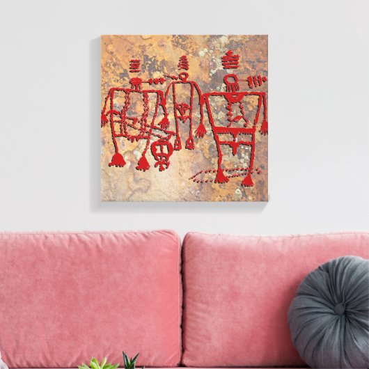 Zeremonielle Tänzer-Petroglyphe Leinwanddruck (Insitu (Wohnzimmer))