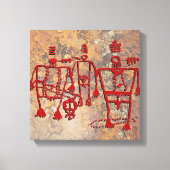 Zeremonielle Tänzer-Petroglyphe Leinwanddruck (Vorderseite)