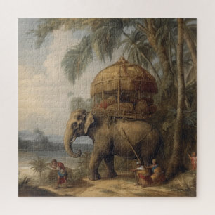 Zeremonieller Elefant und Golden Howdah Tropisch Puzzle