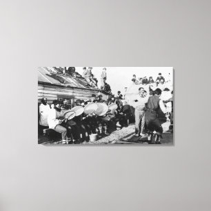 Zeremonieller Eskimotanz in Nome, Alaska Leinwanddruck