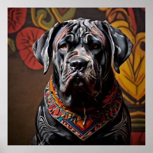 Zeremonieller neapolitanischer Mastiff in Warrior Poster (Vorne)
