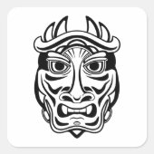 Zeremonienmaske Quadratischer Aufkleber (Vorderseite)