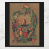 Zeremonienschiff mit feinen Weinetiketten Weinetikett (Einzelnes Label)