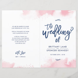 ZEREMONY, handsigniert, rosa Aquarell