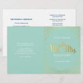 ZEREMONY-PROGRAMM Mini-Gold Konfetti Minze (Vorne/Hinten)