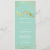 ZEREMONY-PROGRAMM Mini-Gold Konfetti Minze Programm (Vorderseite)