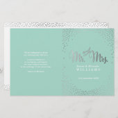 ZEREMONY PROGRAMM Mini silber Konfetti Minze (Vorne/Hinten)