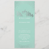 ZEREMONY PROGRAMM Mini silber Konfetti Minze (Vorderseite)