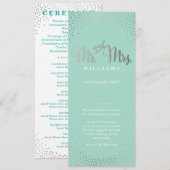ZEREMONY PROGRAMM Mini silber Konfetti Minze (Vorne/Hinten)