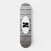 Zerfallenes Grunge-Holzkörnmonogramm Skateboard (Vorne)