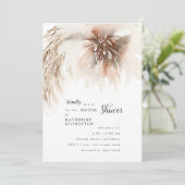 Zerfallsneutrales Pampas-Brautparty Einladung (Stehend Vorderseite)