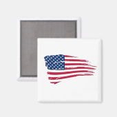 Zerfetzte amerikanische Flagge Magnet (Vorderseite/Rückseite)