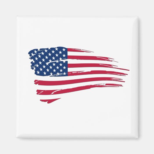 Zerfetzte amerikanische Flagge Magnet (Vorne)