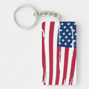 Zerfetzte amerikanische Flagge Schlüsselanhänger